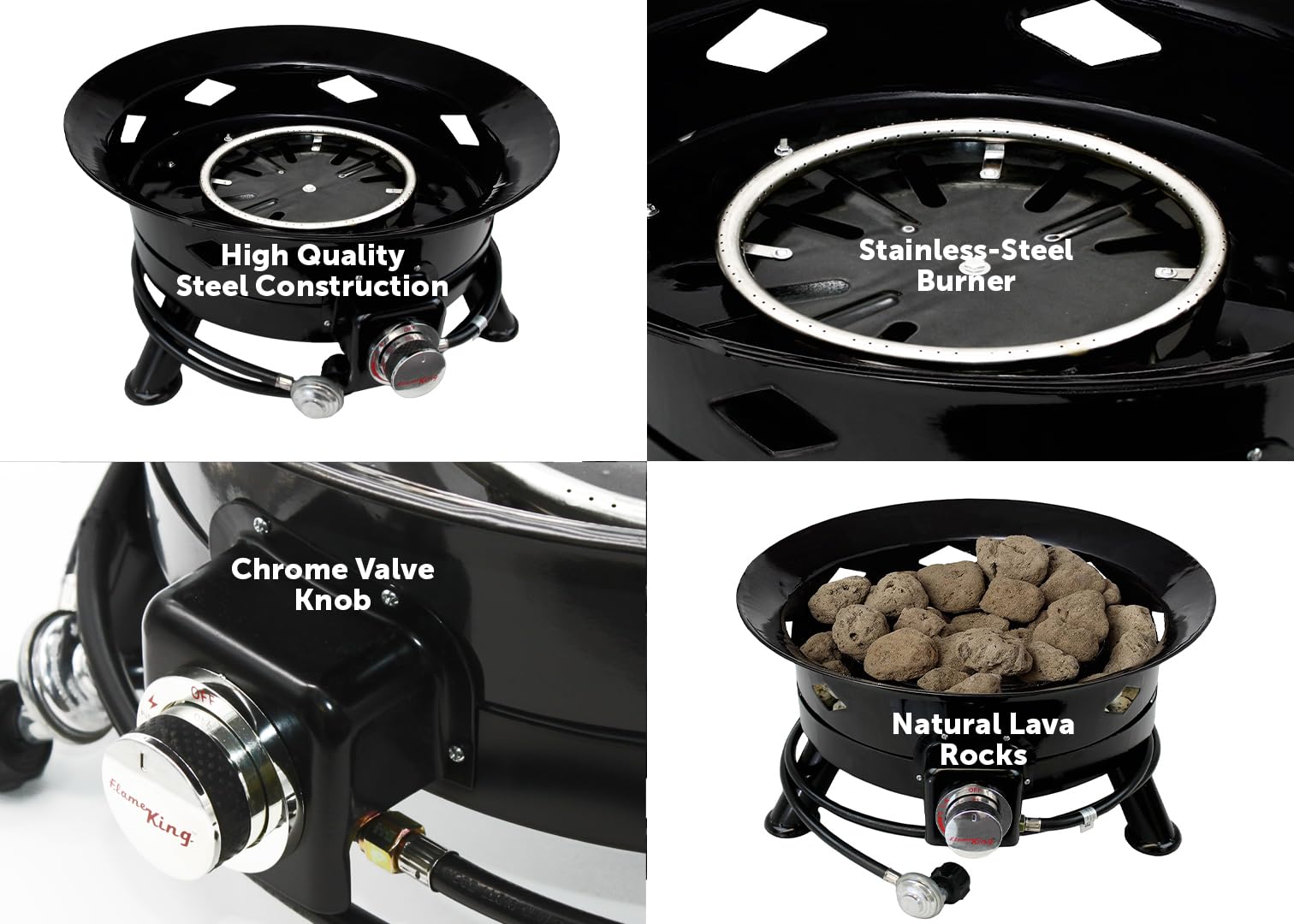 Flame King Smokeless Fire Pit 24-inch bowl side view showing size and design