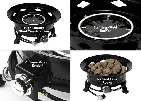 Flame King Smokeless Fire Pit 24-inch bowl side view showing size and design