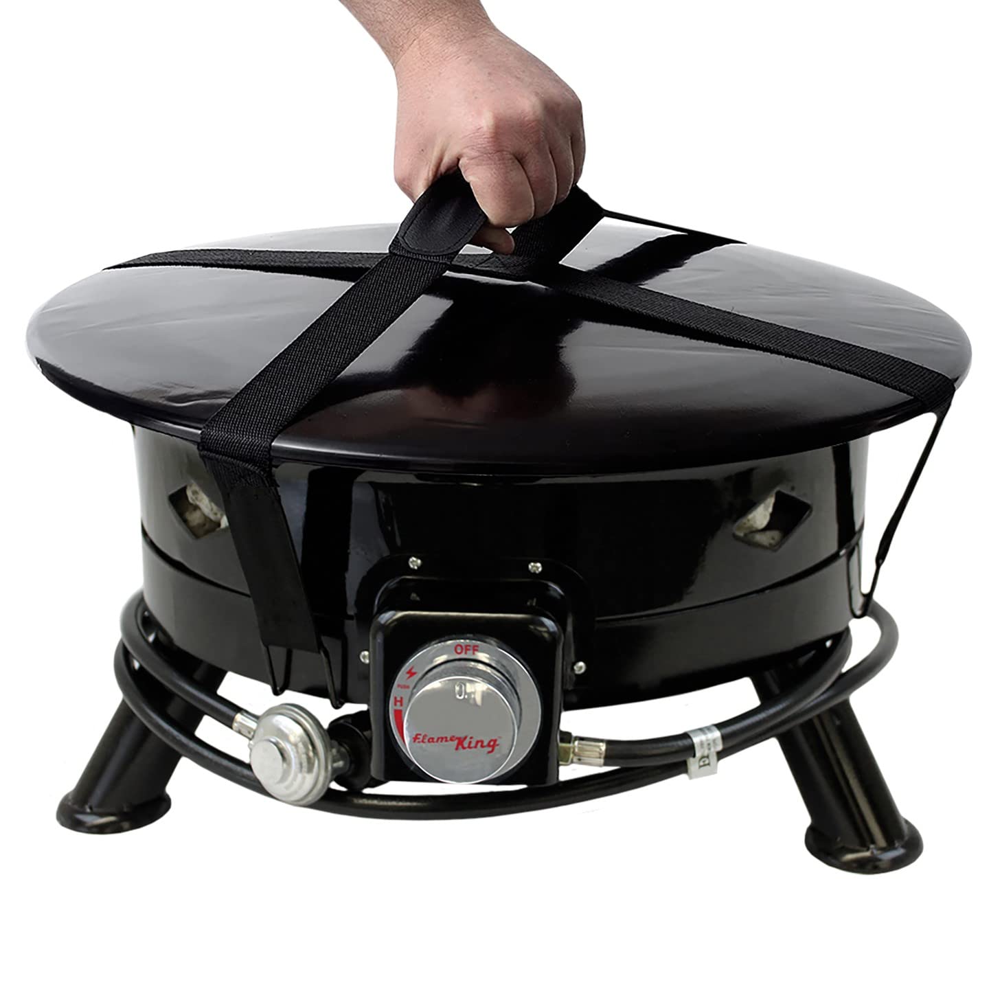 Flame King stabilizer ring keeps propane tank secure during use
