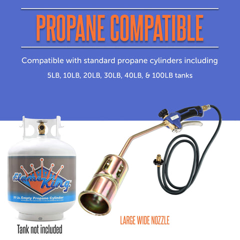 Flame King 320000 BTU torch delivering powerful heat for heavy-duty outdoor tasks