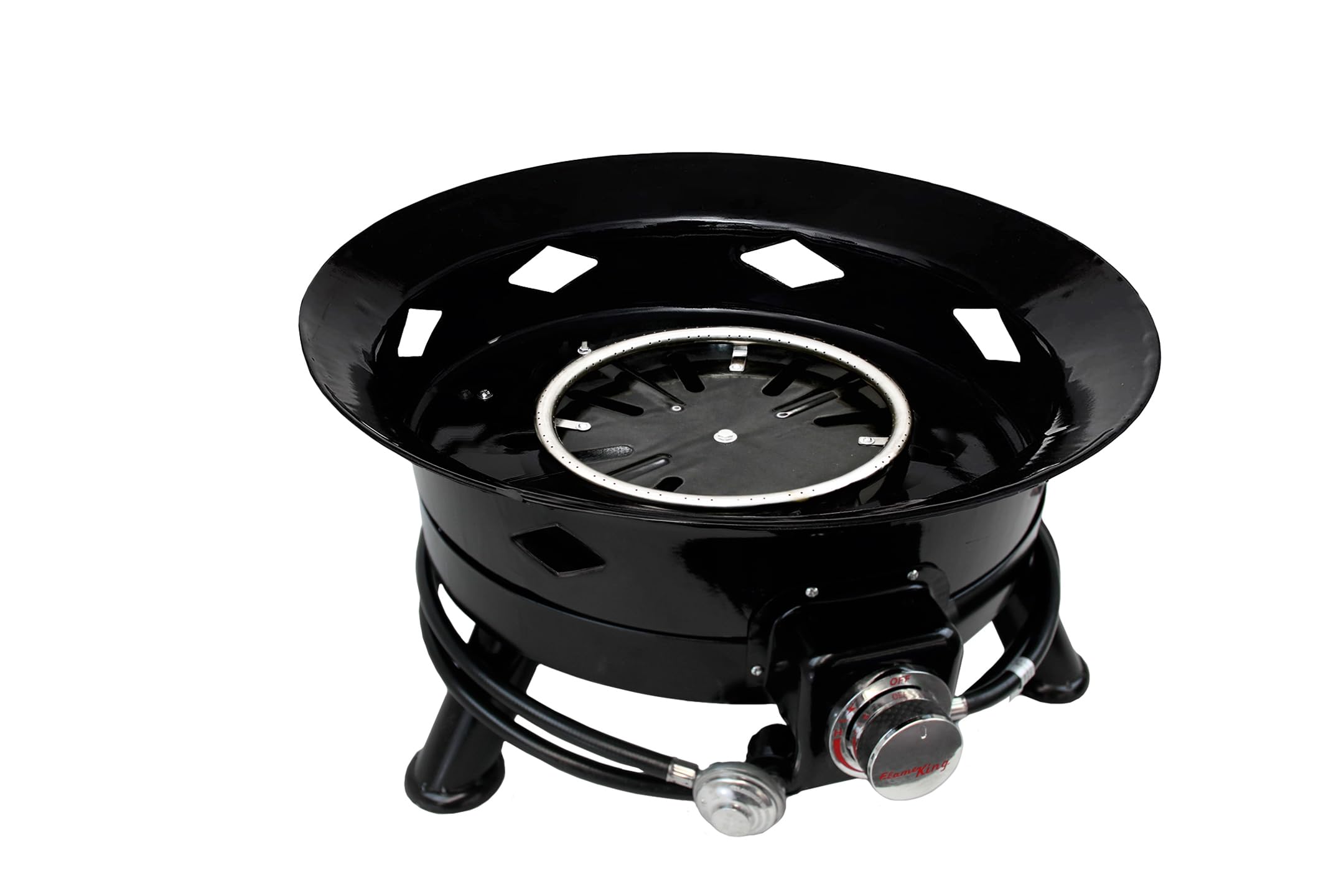 Flame King weather-resistant cover protects the fire pit from elements