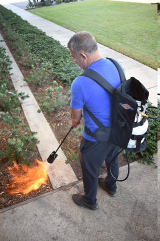 Flame King-compatible setup notes that the weed burner torch is sold separately for flexibility.