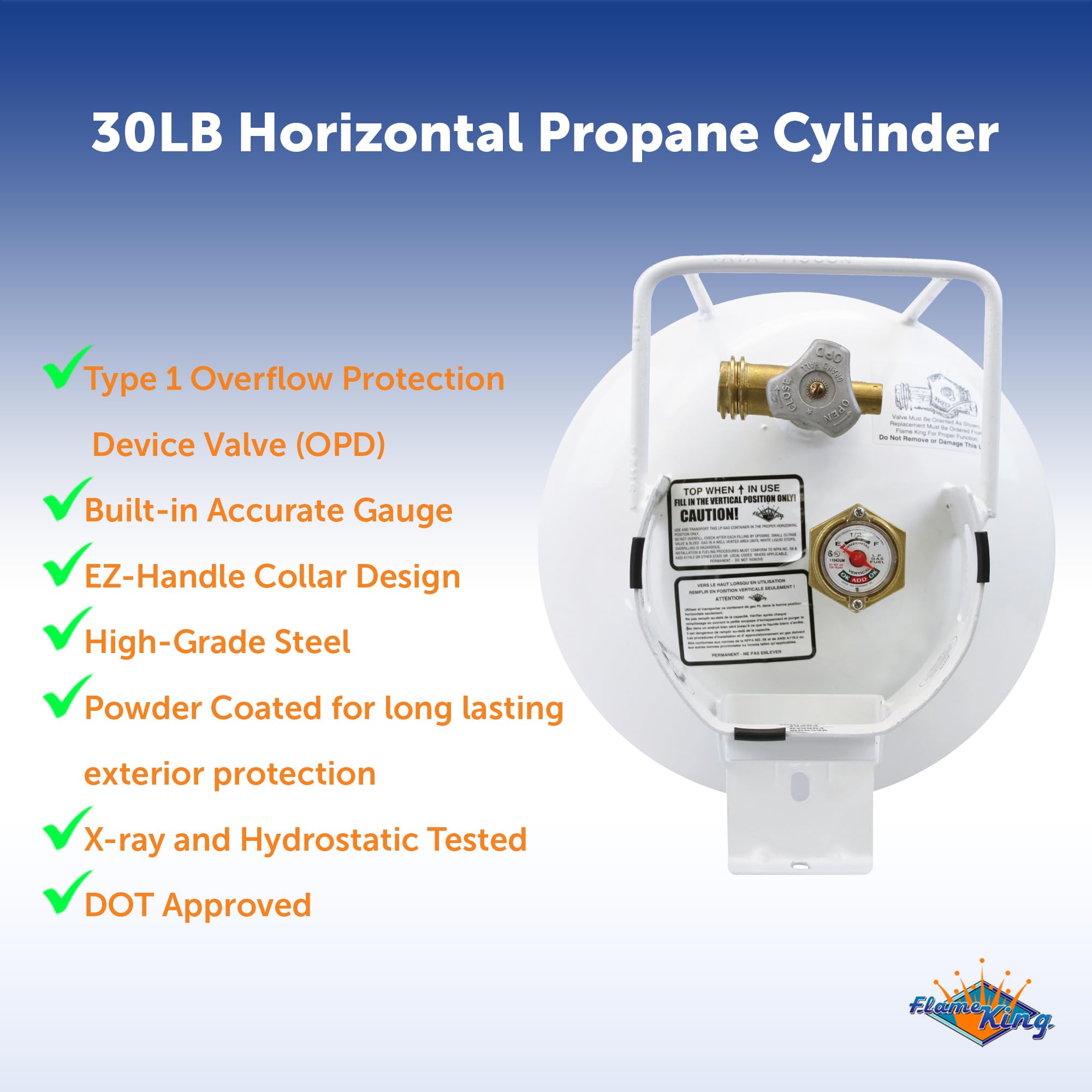 EZ-handle collar design of Flame King YSN301HZL offers secure transport and handling.