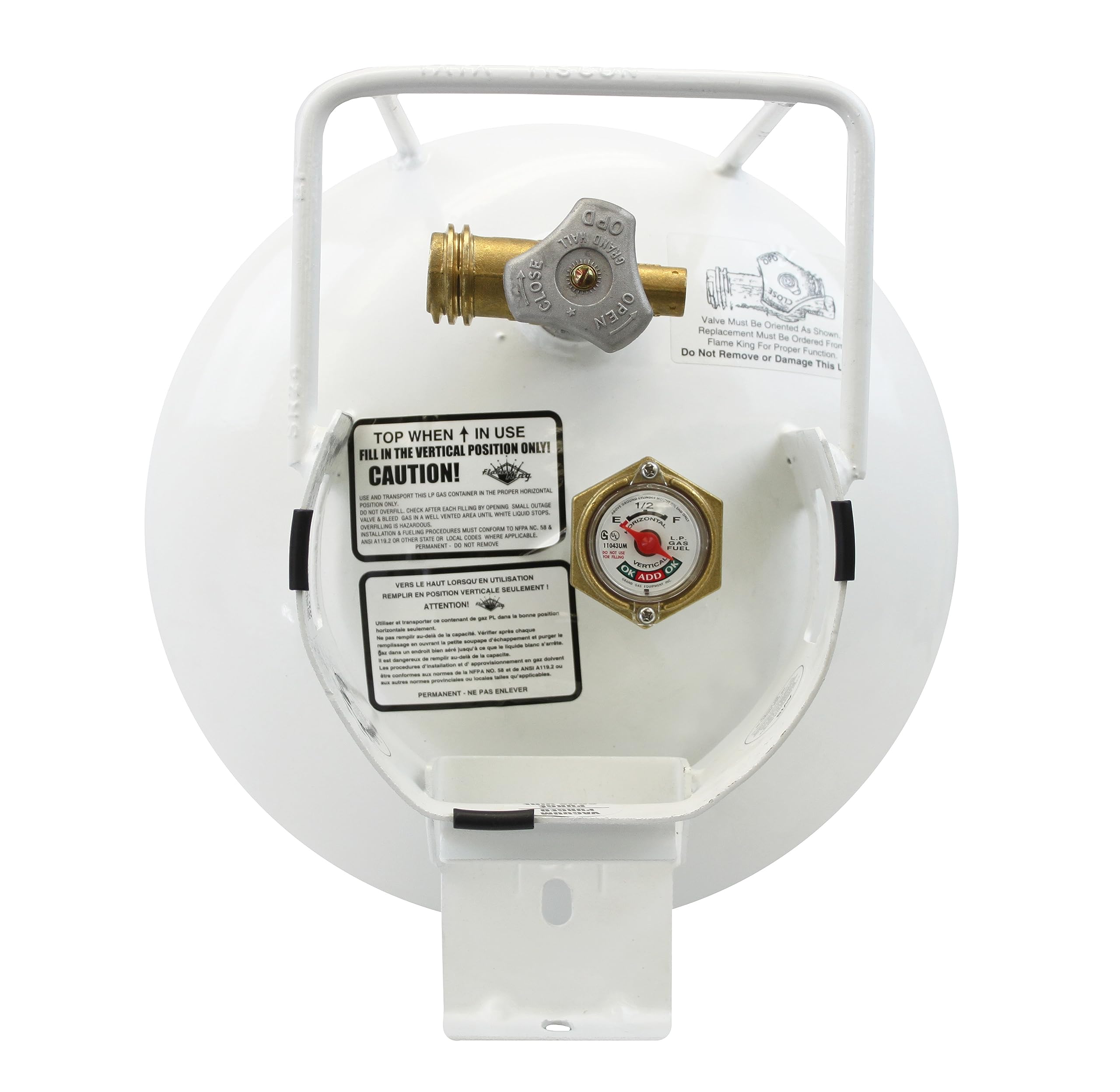 Built-in gauge display on Flame King YSN301HZL for easy propane monitoring.