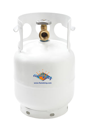 Flame King YSN5LB 5-pound propane tank front view for portable grilling.