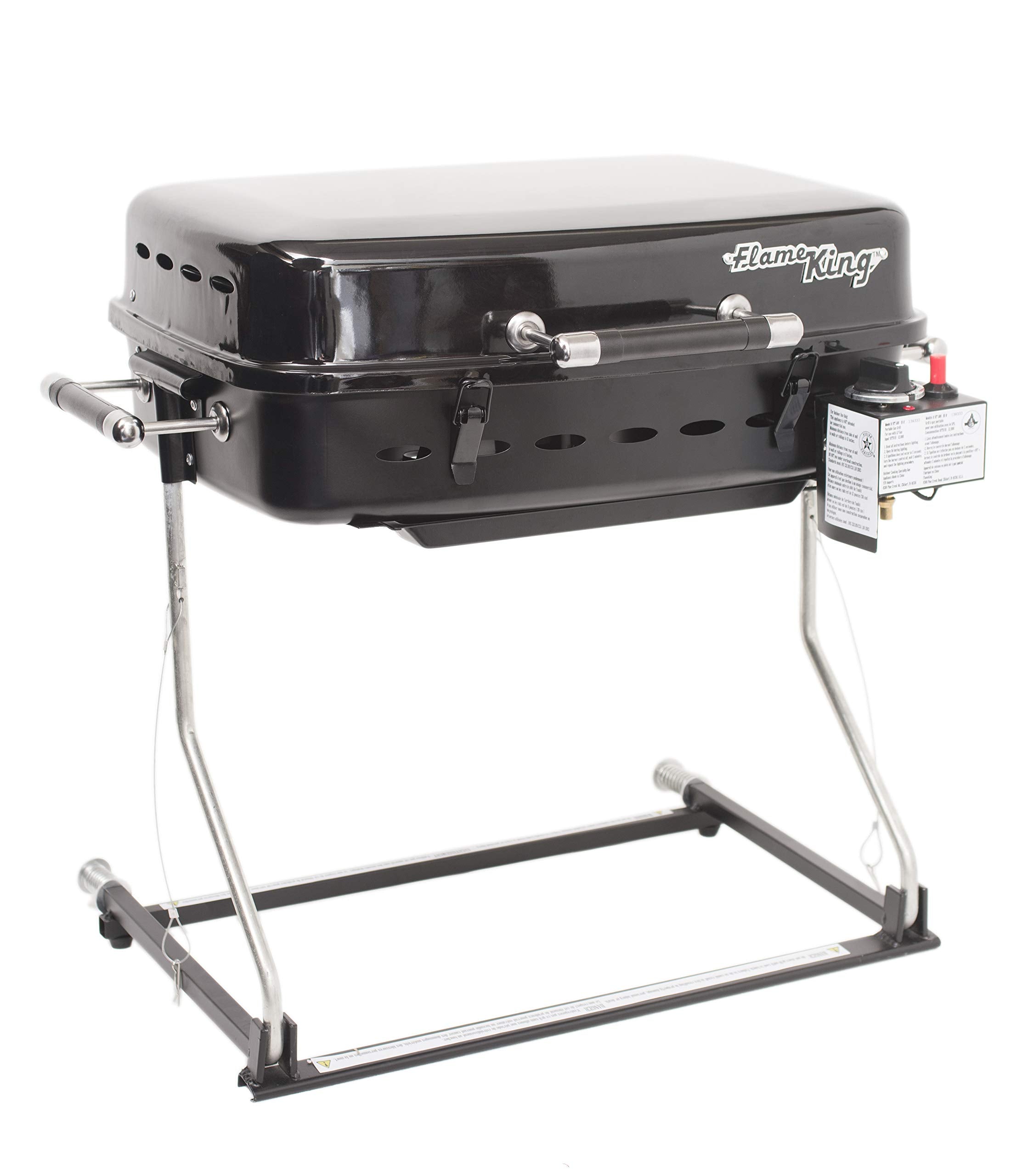 Flame King YSNHT500 hanging rack converts to freestanding legs.