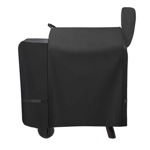 FlameDuty 600D pellet grill cover on Traeger Pro 22 provides full weather protection.