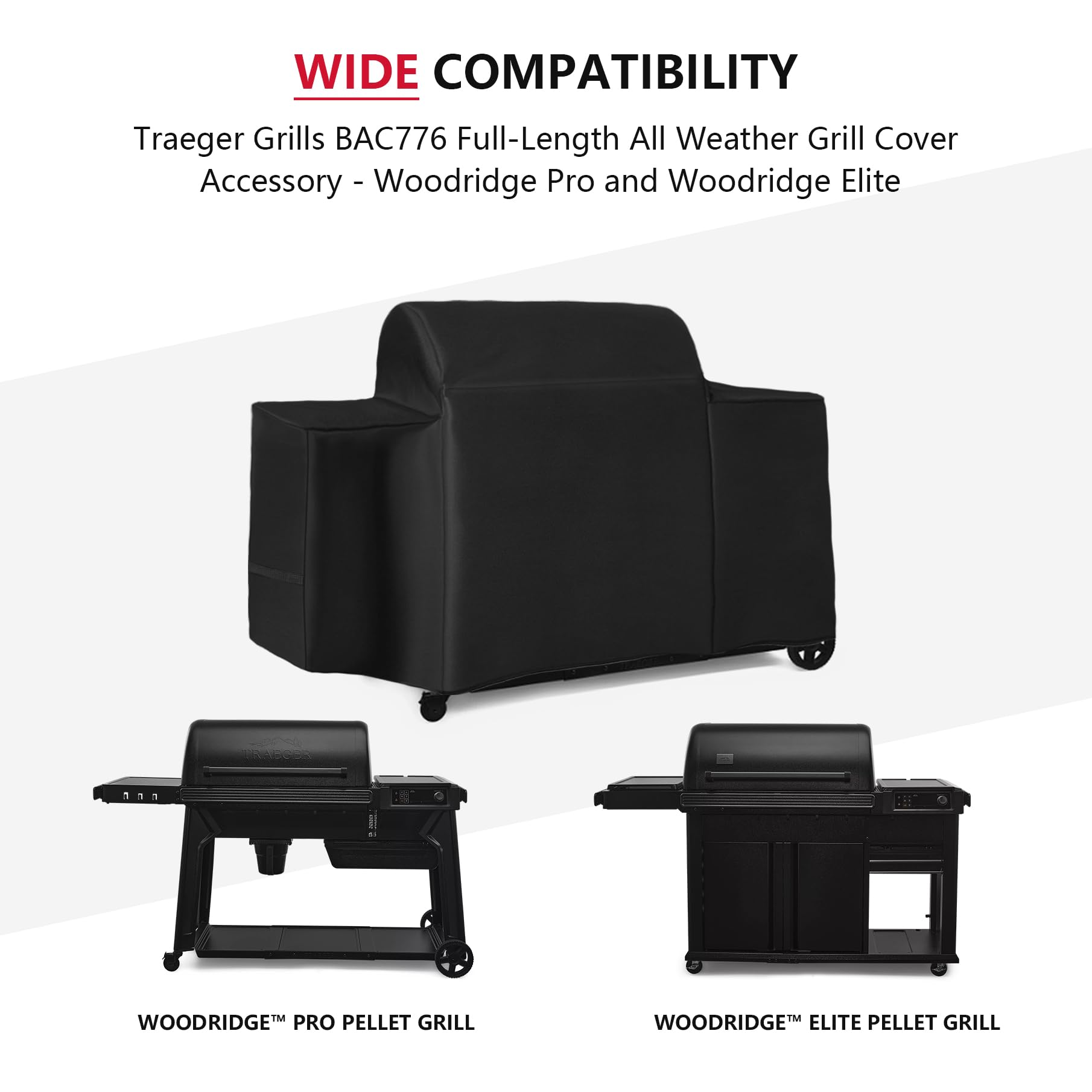 FlameDuty BAC776 cover on Woodridge Elite, side view, full coverage