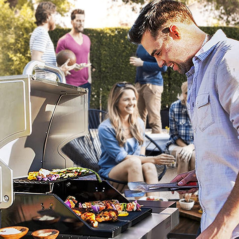 FlameDuty cast-iron cooking grate enhances appearance and sear