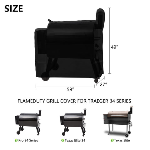 FlameDuty cover material detail showing rugged 600D polyester and PVC layer