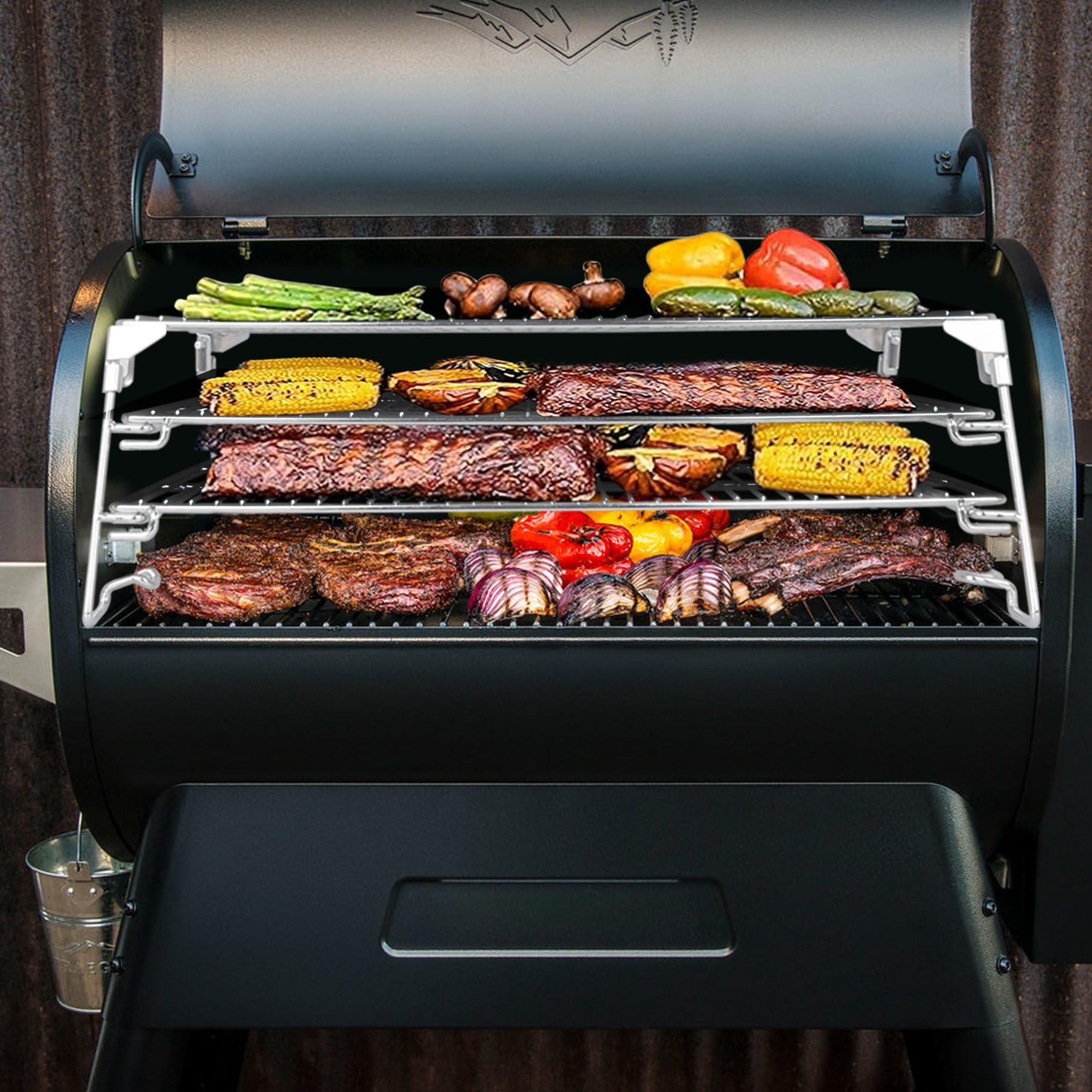 FlameDuty heat-resistant iron plating provides durability for long outdoor use.