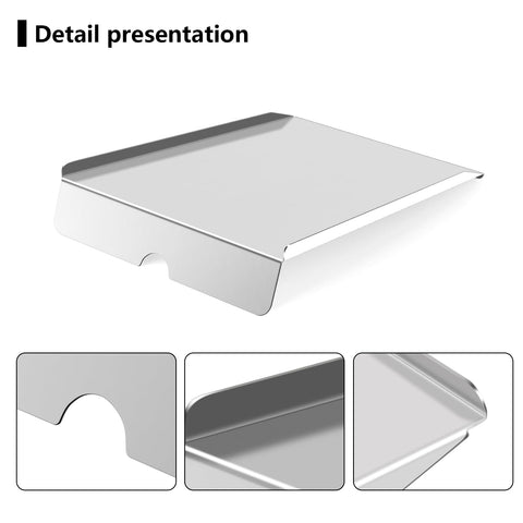Heavy-duty stainless steel drip pan withstands high temperatures and tough use.