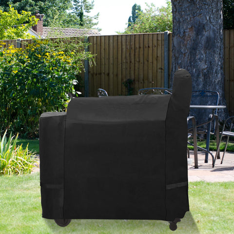FlameDuty large 59-inch cover securing against strong winds