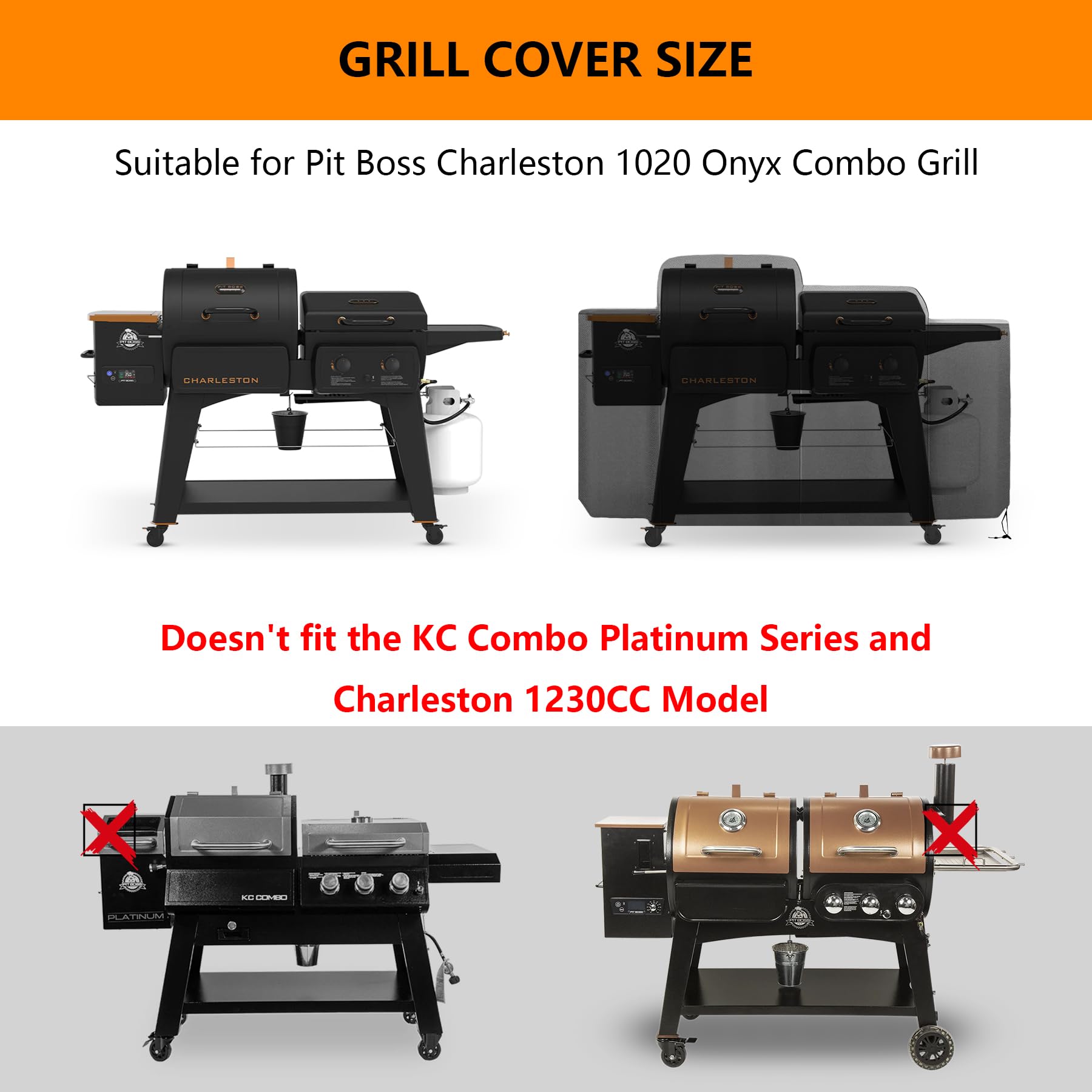 FlameDuty Pit Boss Charleston 1020 cover back view protects from wind