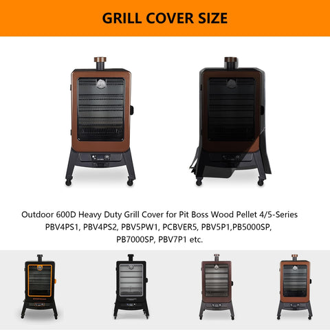 FlameDuty Pit Boss 5-series cover shields sun and rain for outdoor grilling.