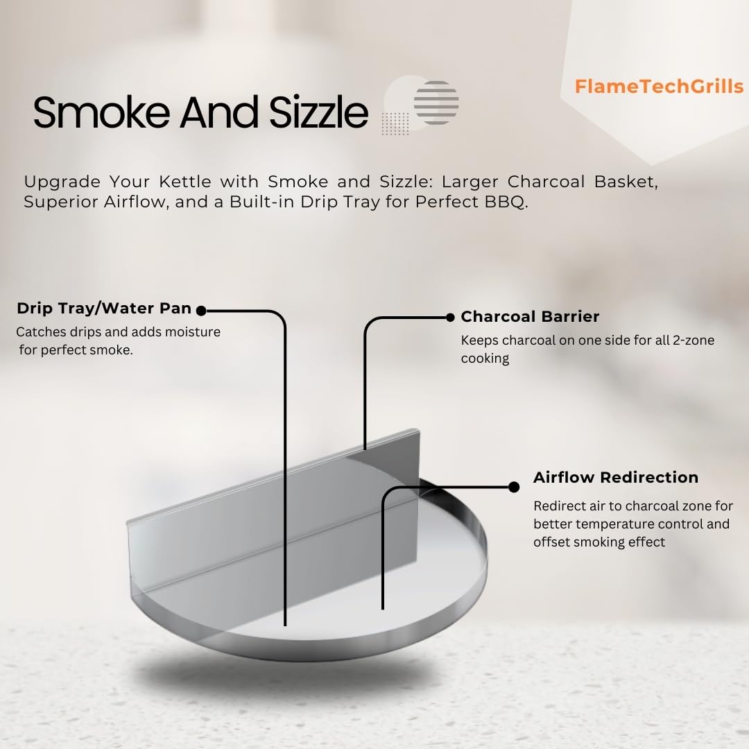FlameTechGrills water pan 32oz helps maintain moisture during cooks.