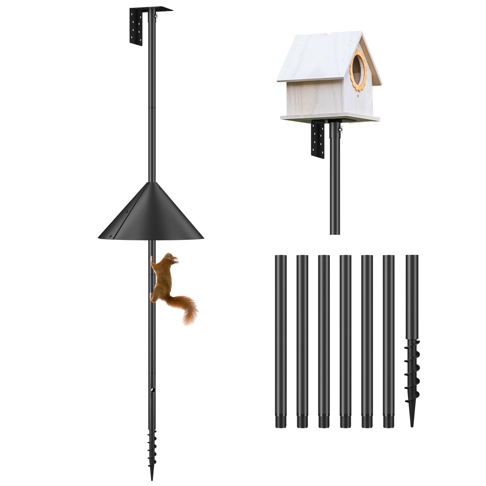 Flanagan 92-Inch bird house pole with ground plug for stable outdoor setup