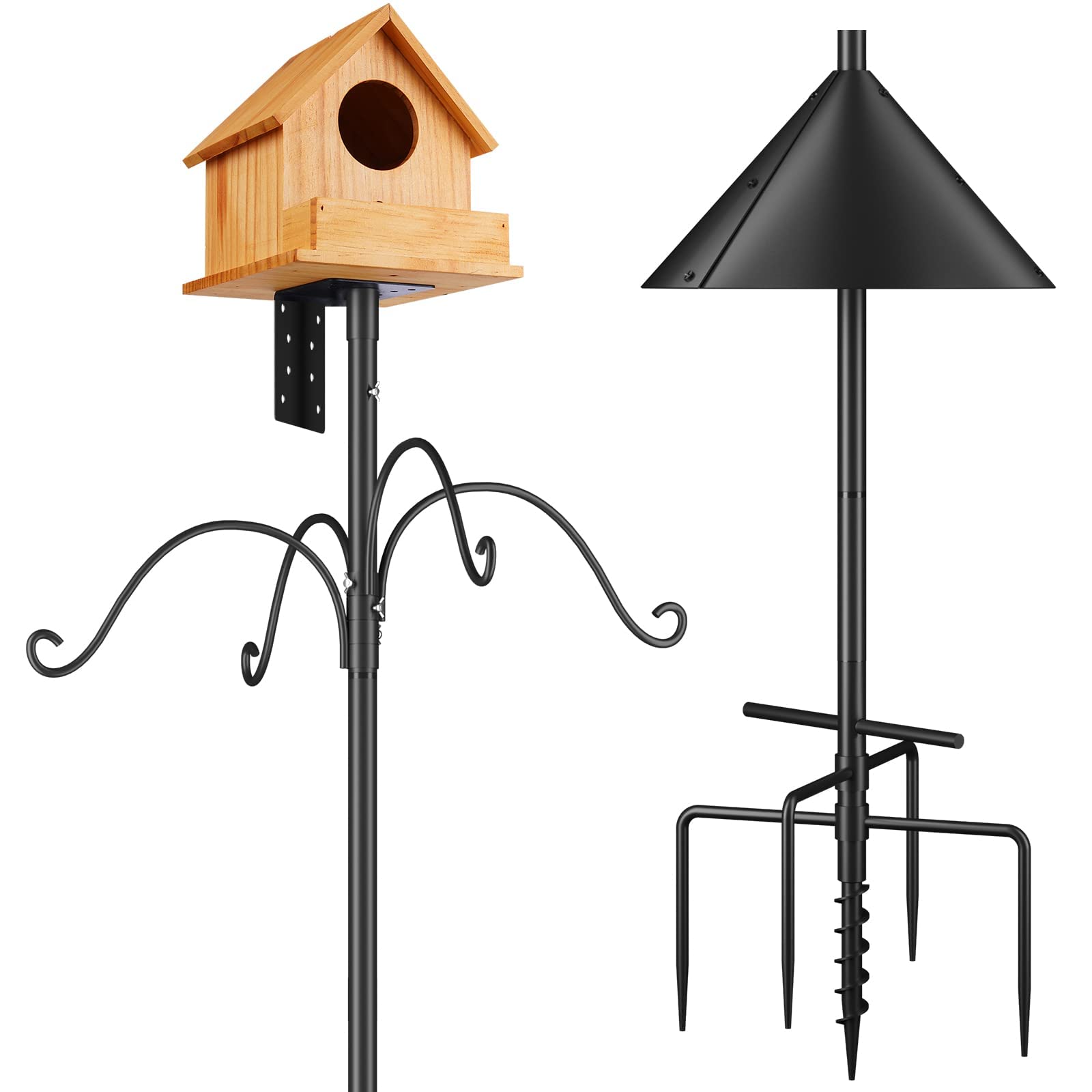Flanagan bird feeders pole 92 inch tall provides stable backyard viewing.