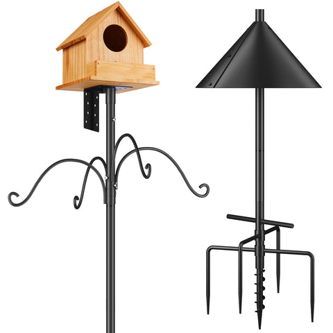 Flanagan bird feeders pole 92 inch tall provides stable backyard viewing.