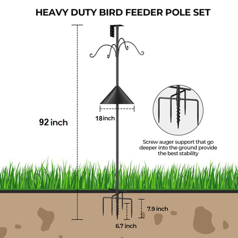 Flanagan pole with rotating handle for easy, fast assembly.
