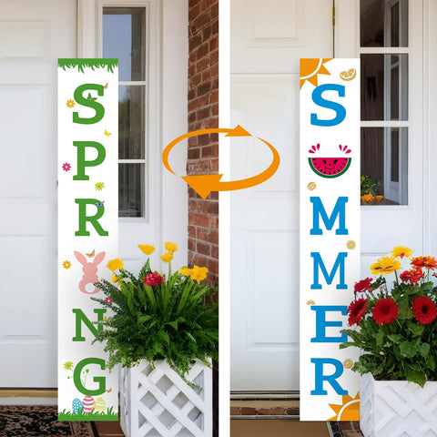 Flangairy two-sided porch sign spring-summer 47-inch boosts curb appeal for seasonal welcomes.