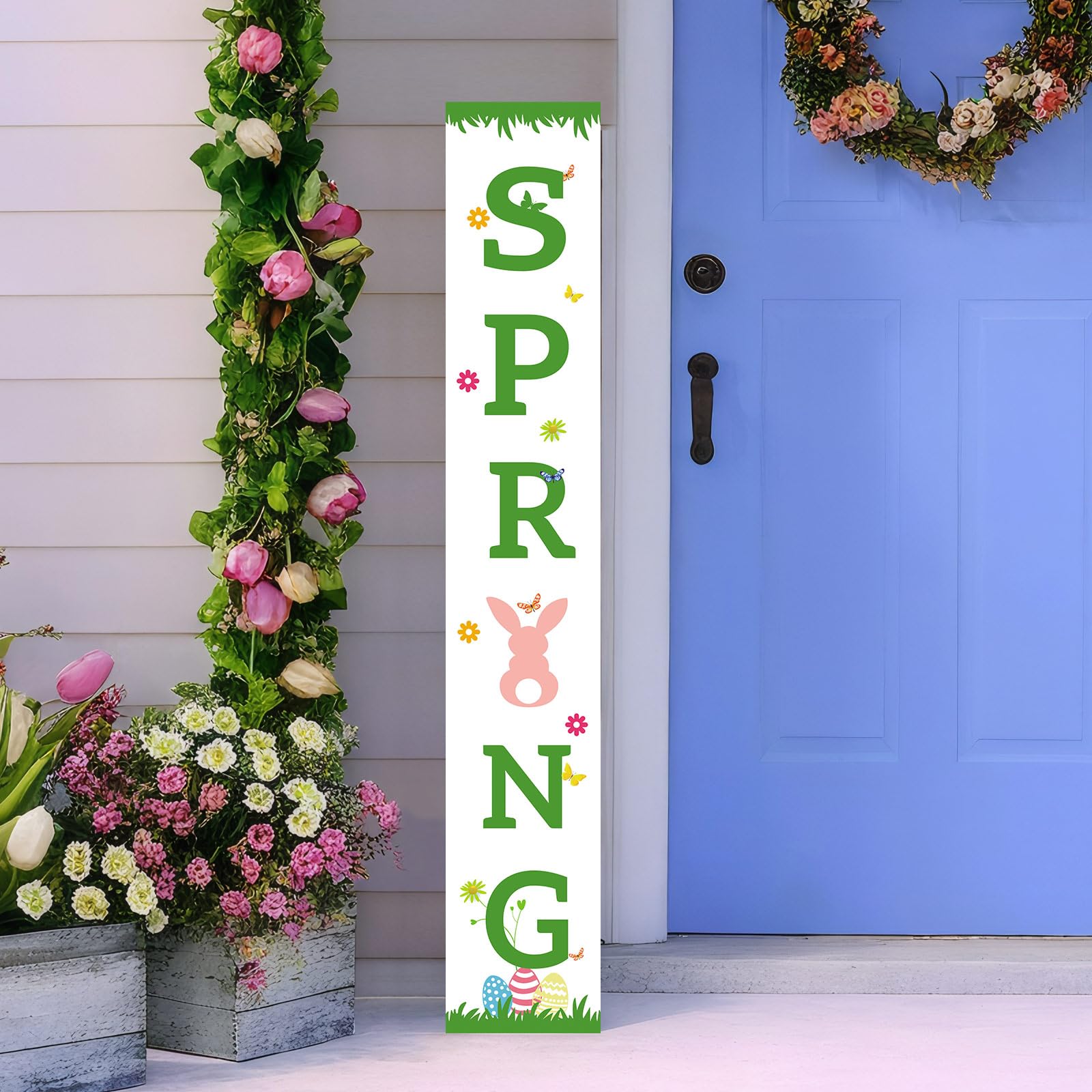 Flangairy wall-hanging porch sign offers flexible placement for porch and entryways.