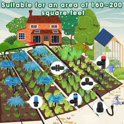 Flantor kit for outdoor use keeps lawns and beds hydrated.