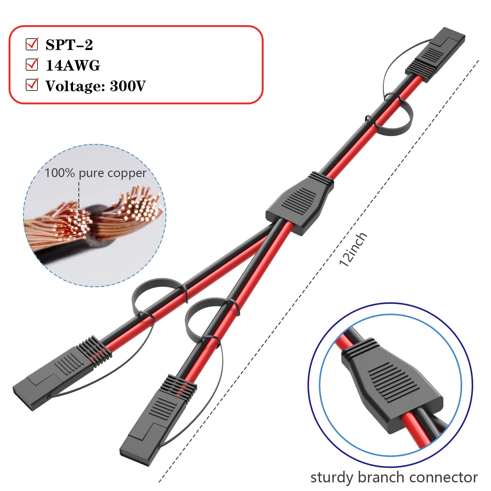 FLAPRV SAE quick disconnect connector with two pins enables fast, reliable power taps