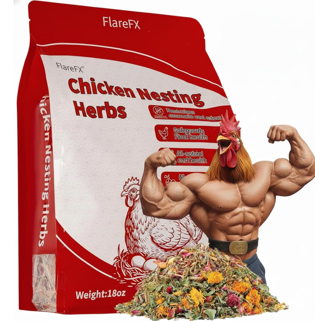 FLAREFX 18oz Nesting Herbs in coop scene promote calm nesting and inviting boxes.