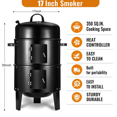 Flaryth charcoal smoker thermometers enable precise temperature monitoring.