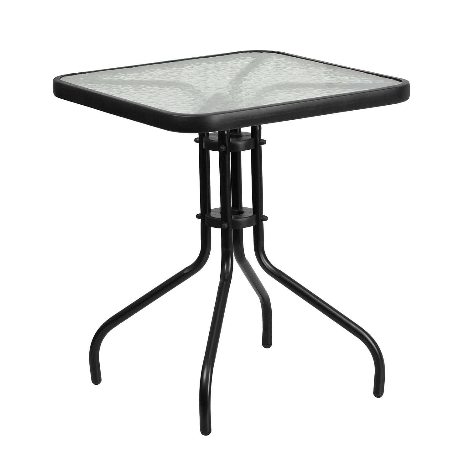 Flash Furniture Barker 23.5-inch square table top with rippled tempered glass for stylish outdoor dining.