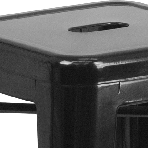 Flash Furniture cross brace under seat for added stability when stacked