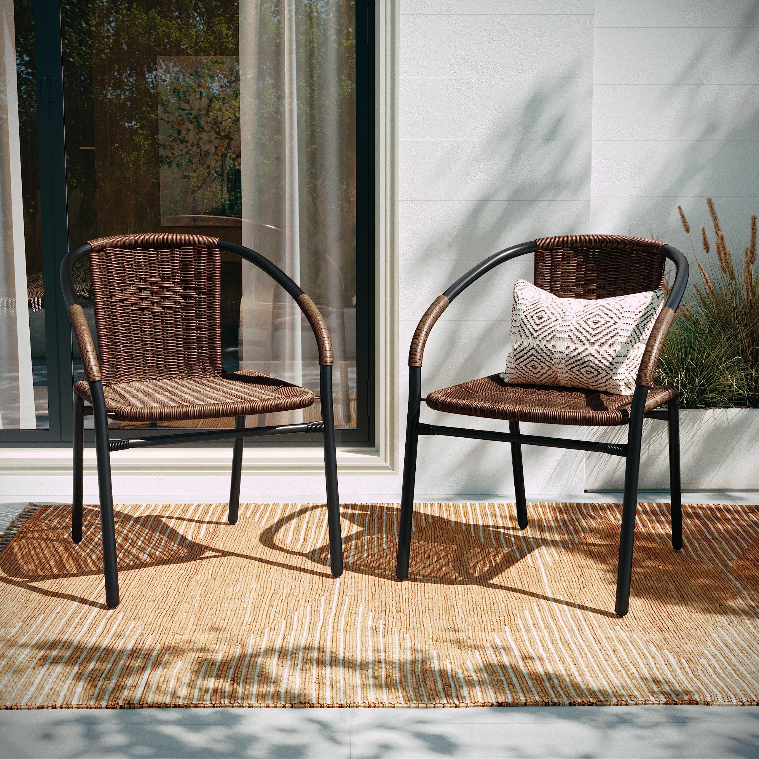 Flash Furniture Lila dining chair set of 4 ideal for patios.