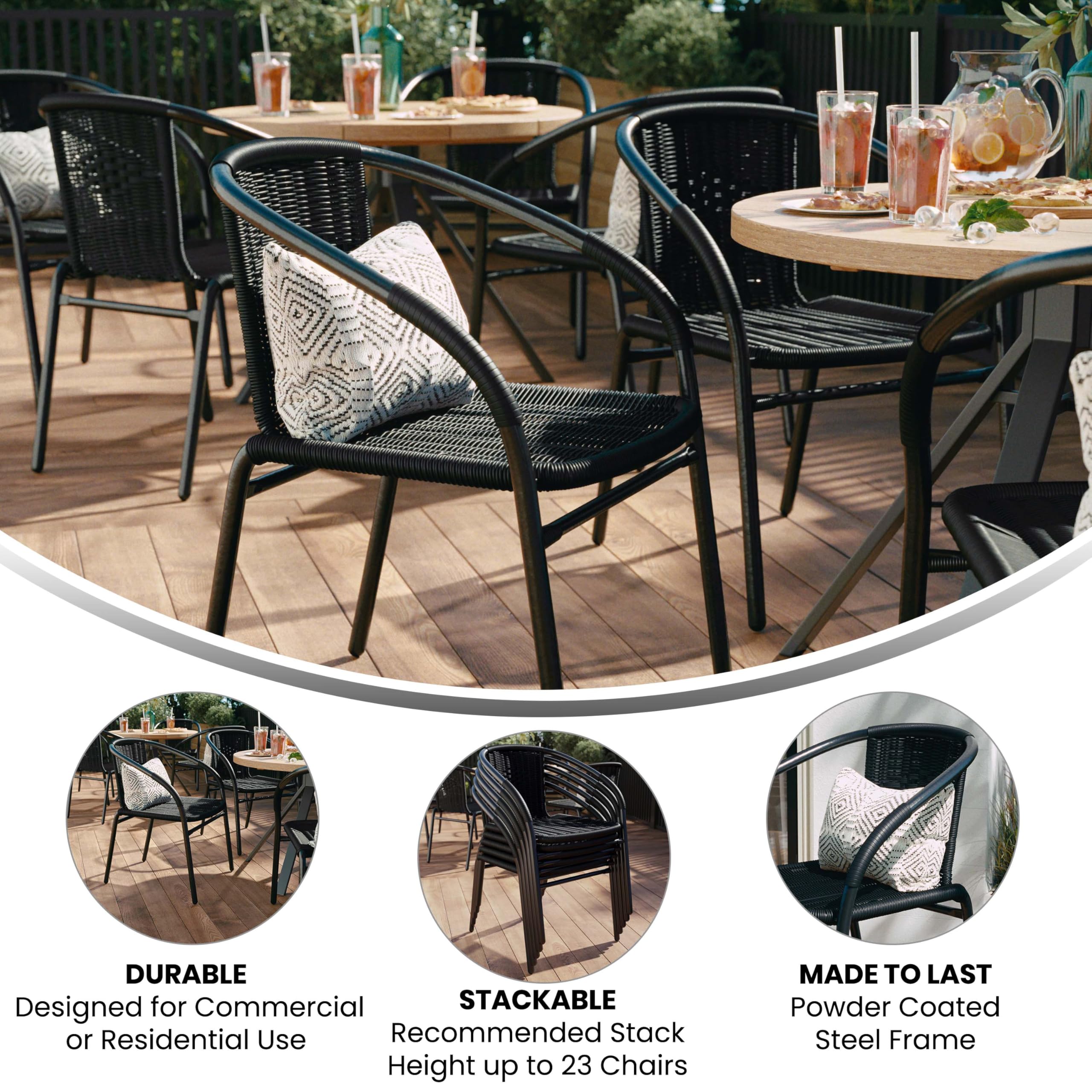 Flash Furniture Lila lightweight chair facilitates quick rearrangement for patio gatherings.