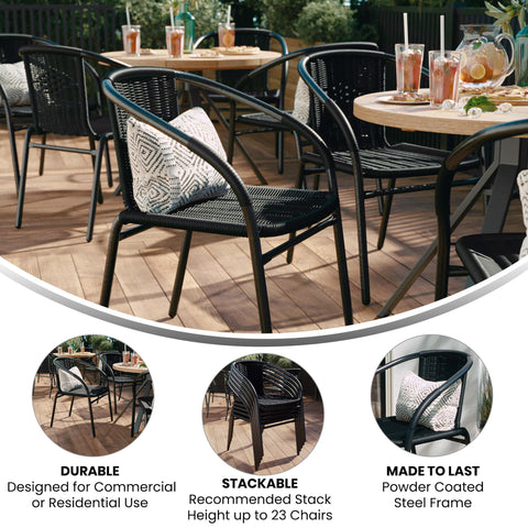Flash Furniture Lila lightweight chair facilitates quick rearrangement for patio gatherings.