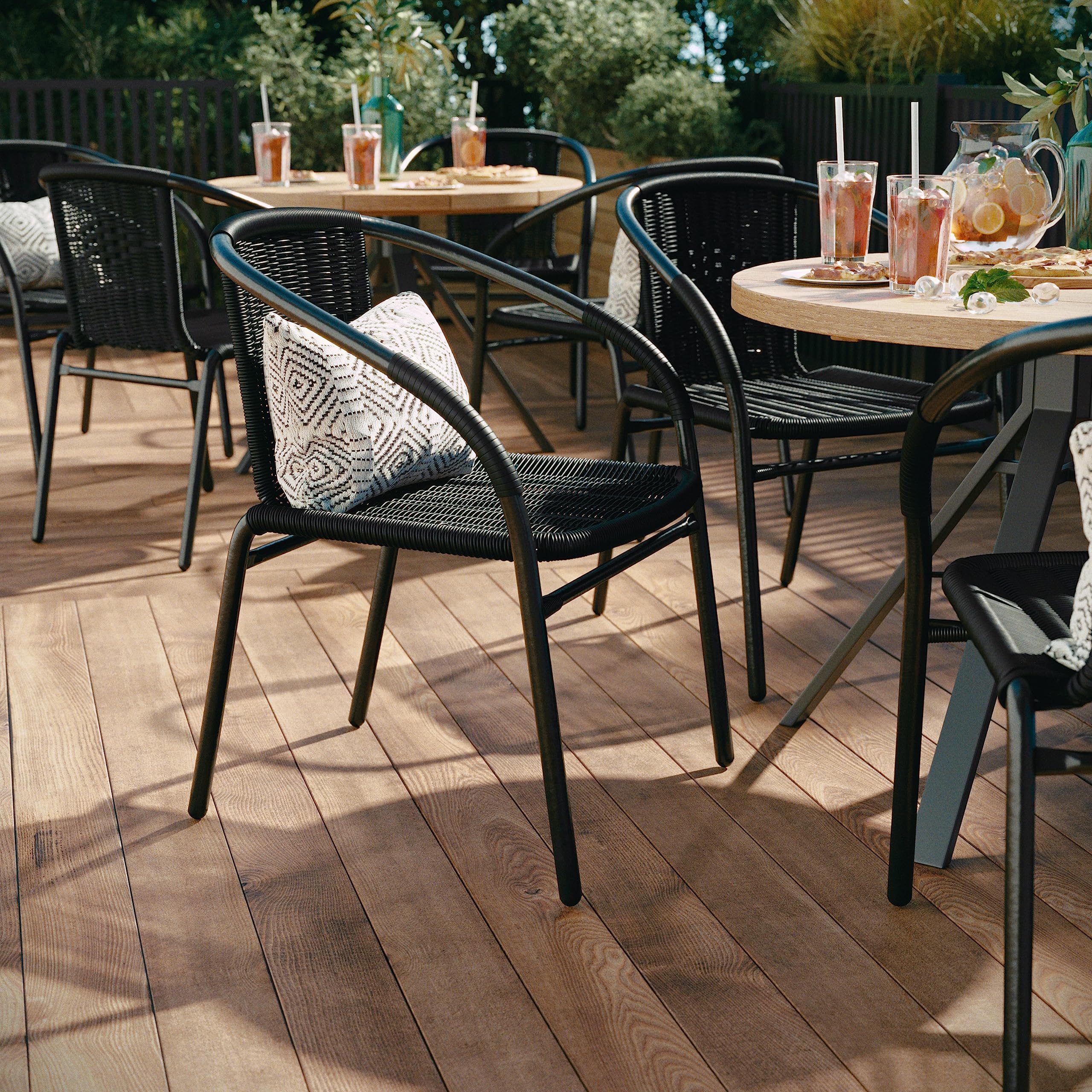 Flash Furniture Lila durable design supports up to 352 pounds for sturdy use.