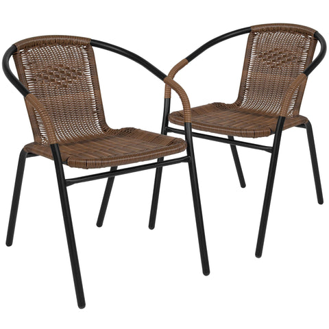 Flash Furniture Lila chair front view ideal for outdoor dining.