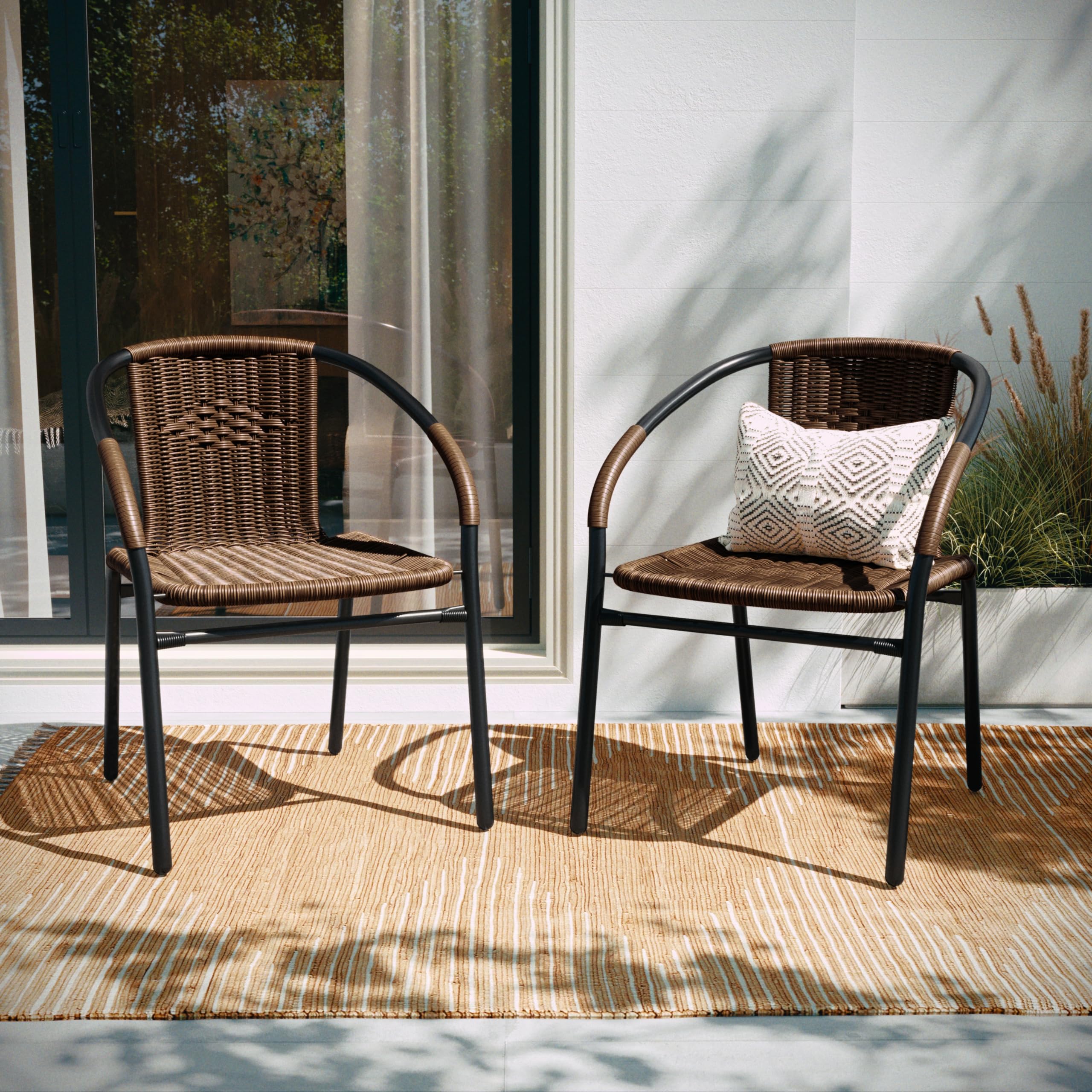 Flash Furniture Lila chair side view shows ergonomic back support.