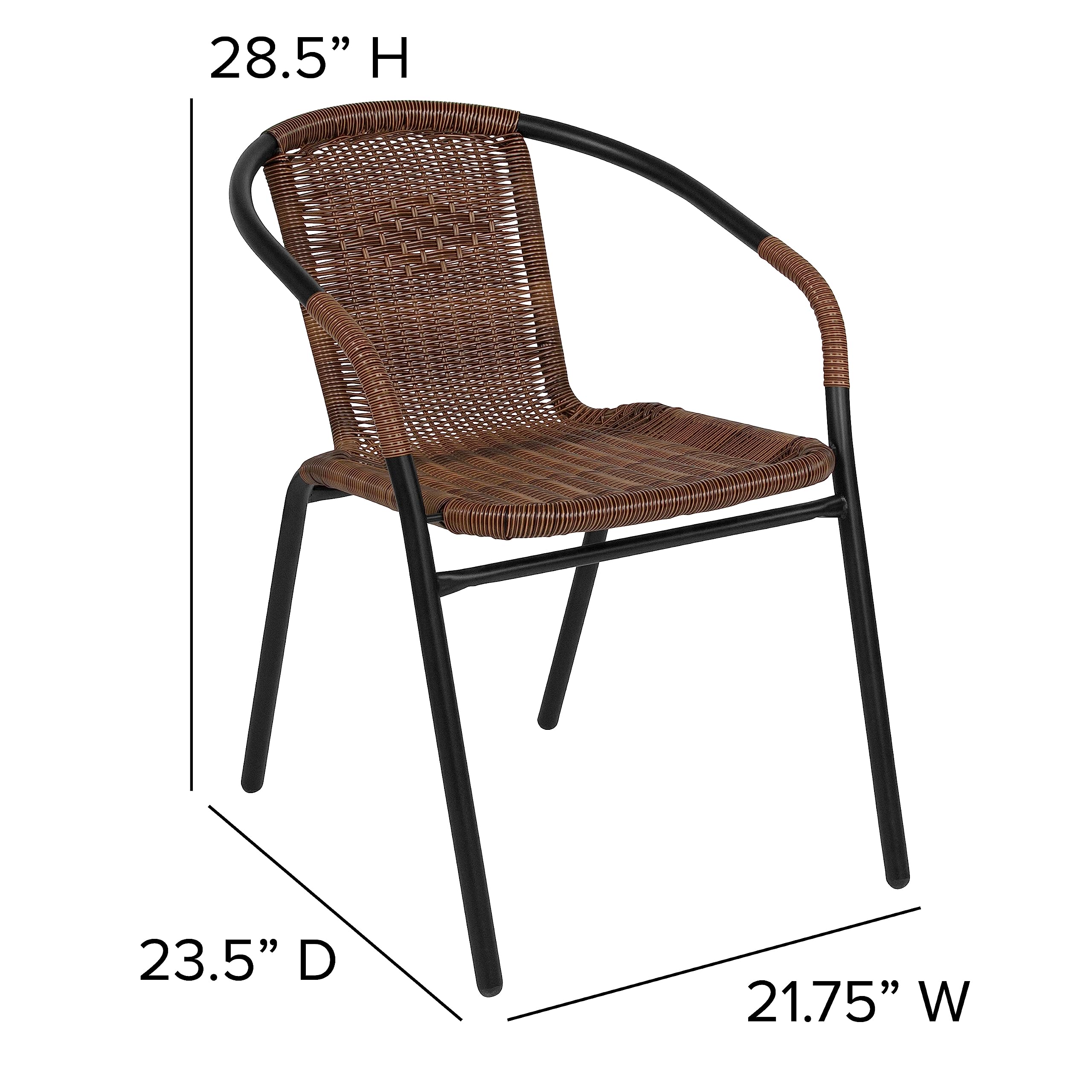 Flash Furniture Lila chair stacked for compact storage.