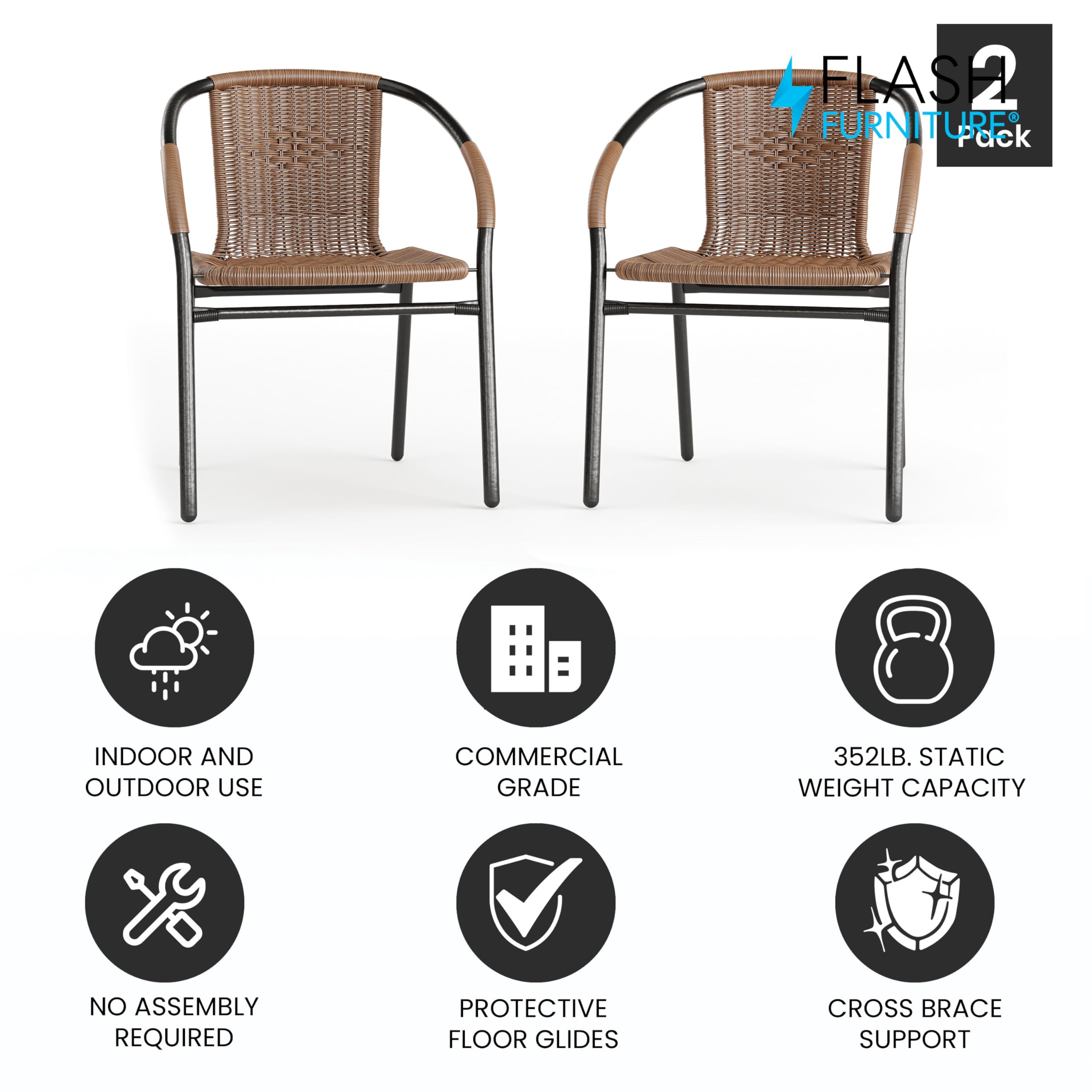 Flash Furniture Lila chair weave detail conveys casual elegance.