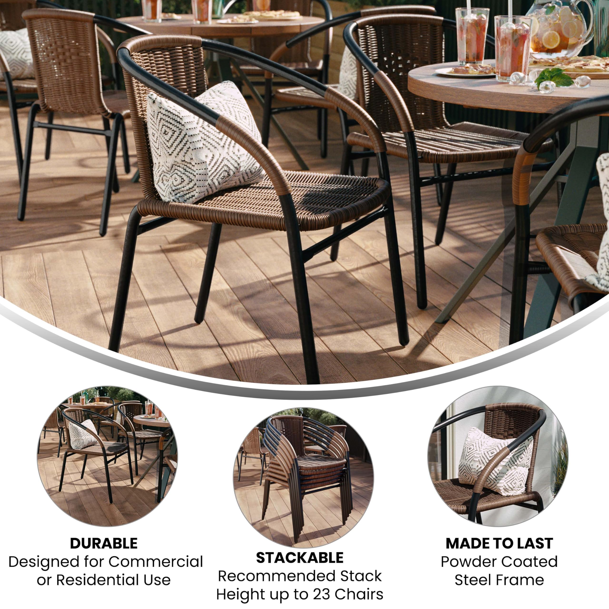 Flash Furniture Lila outdoor chair set ready for balcony or sunroom use.