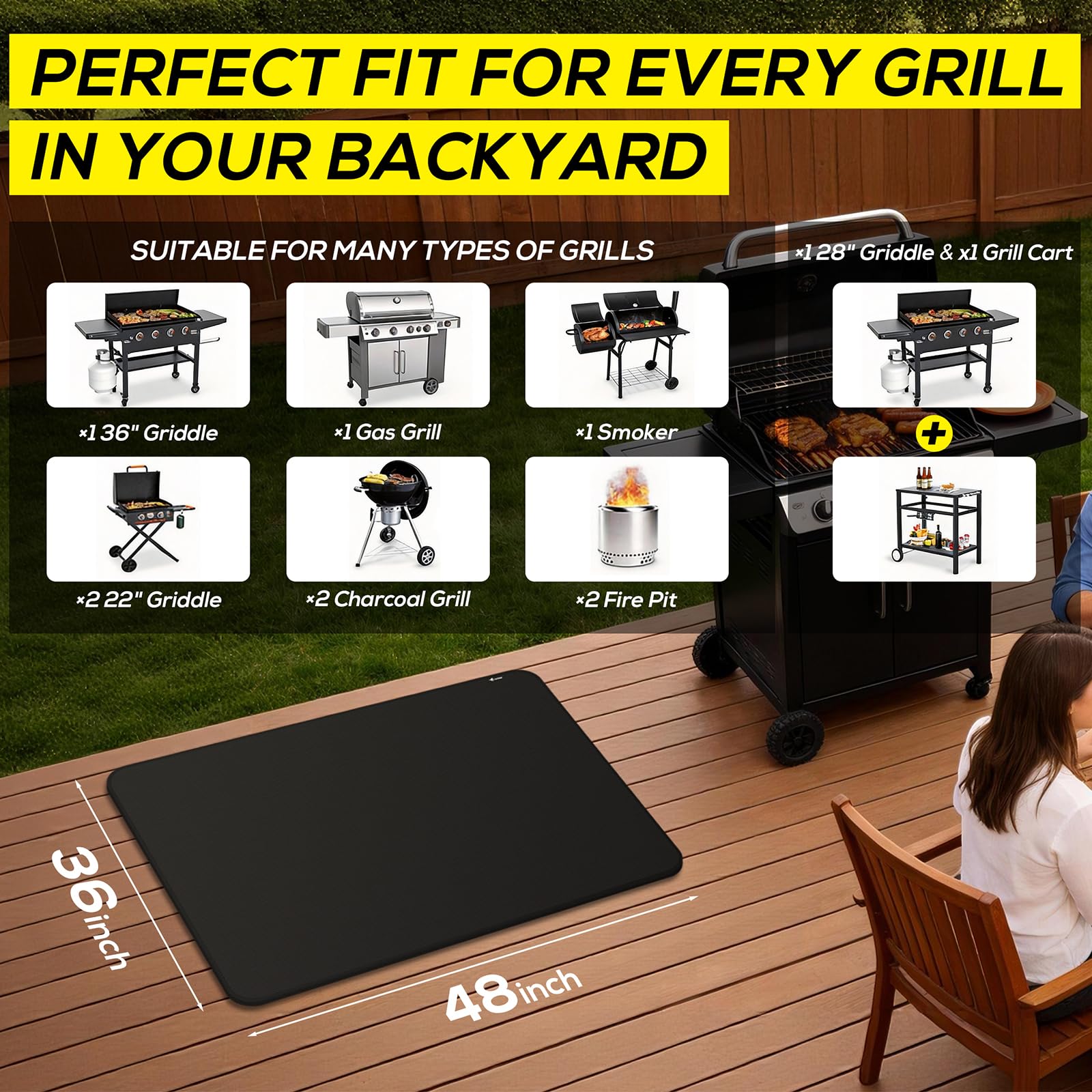 FLASLD BBQ mat being wiped clean after grilling
