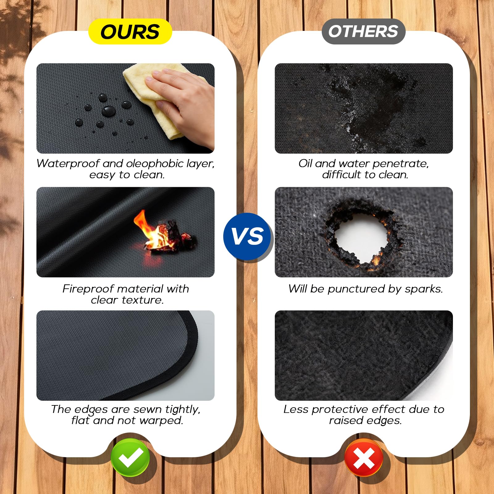 Roll-up design of the mat allows compact storage after grilling