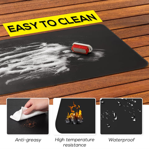 Versatile FLASLD mat works indoors on countertops or outdoors under grills
