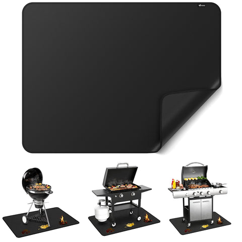 FLASLD under BBQ mat provides heat protection for countertops during outdoor grilling