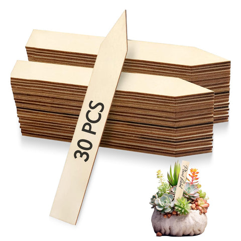 FLATRI wooden plant labels set of 30 for clear seedling marking in the garden.