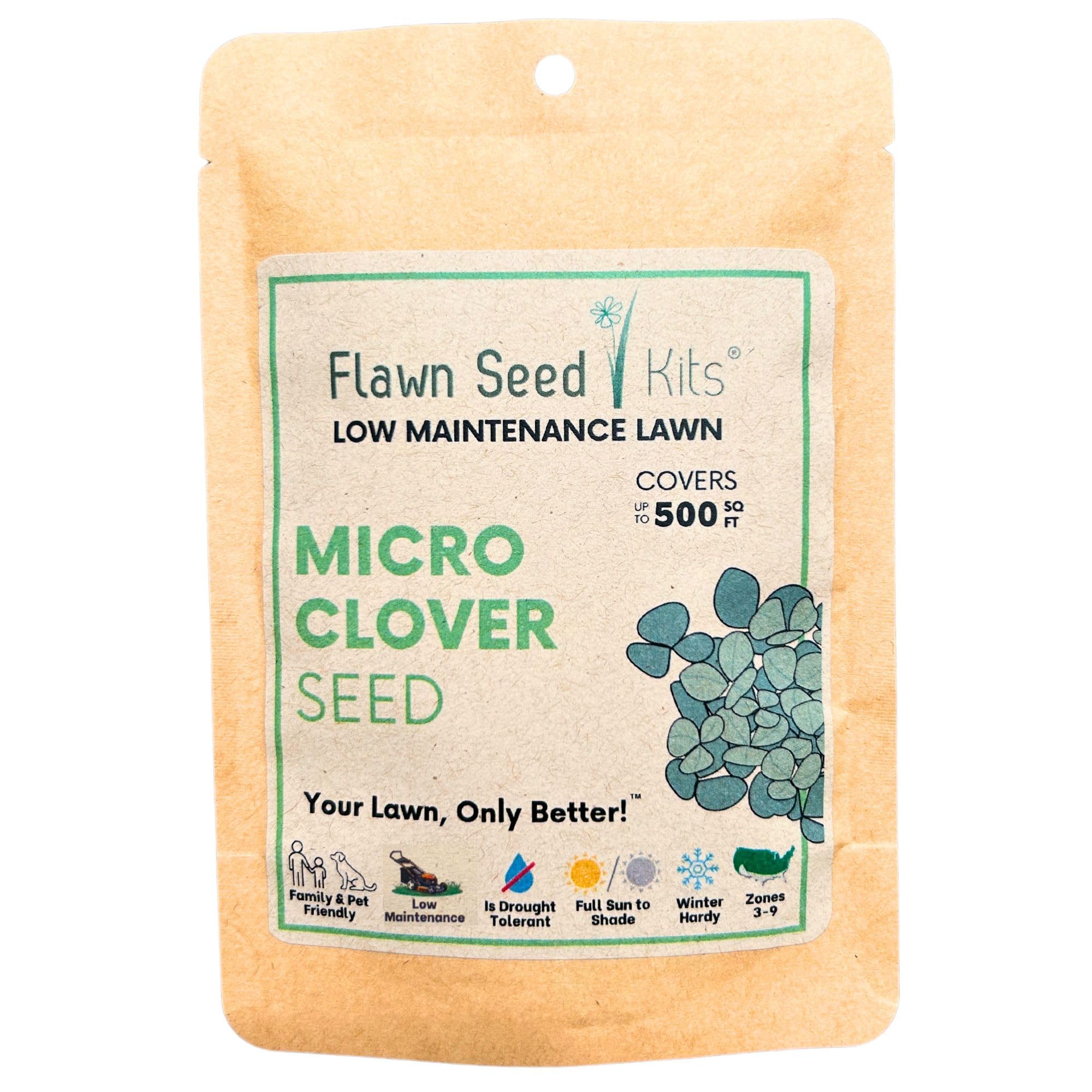 Flawn Seed Kits flowering lawn appearance with low-maintenance benefits.