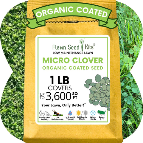 Flawn Seed Kits micro clover seed 1lb packet ready to spread for a low-maintenance lawn.