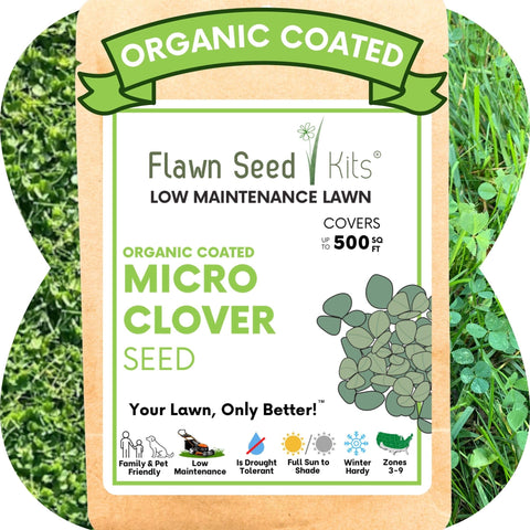 Flawn Seed Kits micro clover seed packaging for eco-friendly purchase.