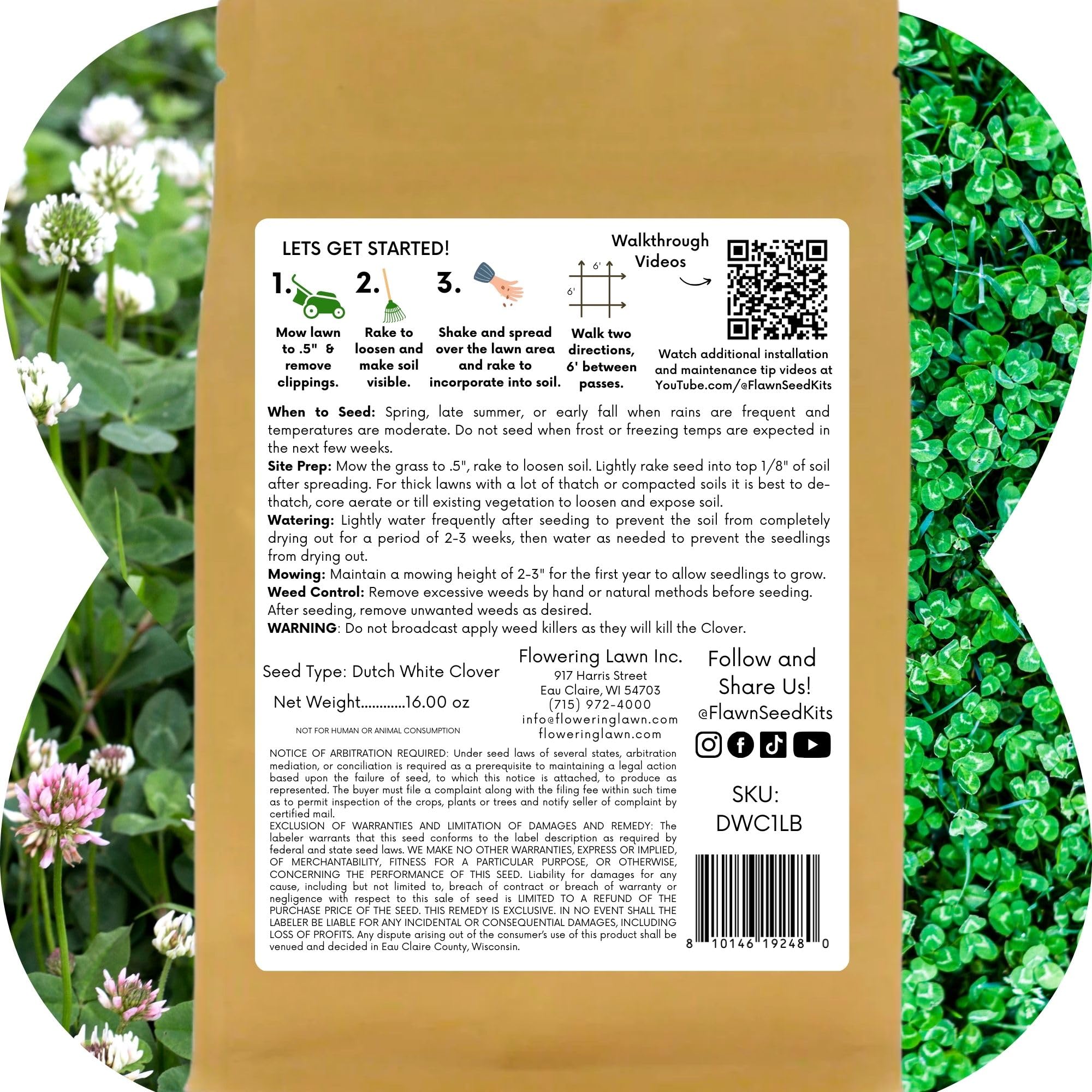 Mow existing grass and spread seeds to create a flowering lawn.